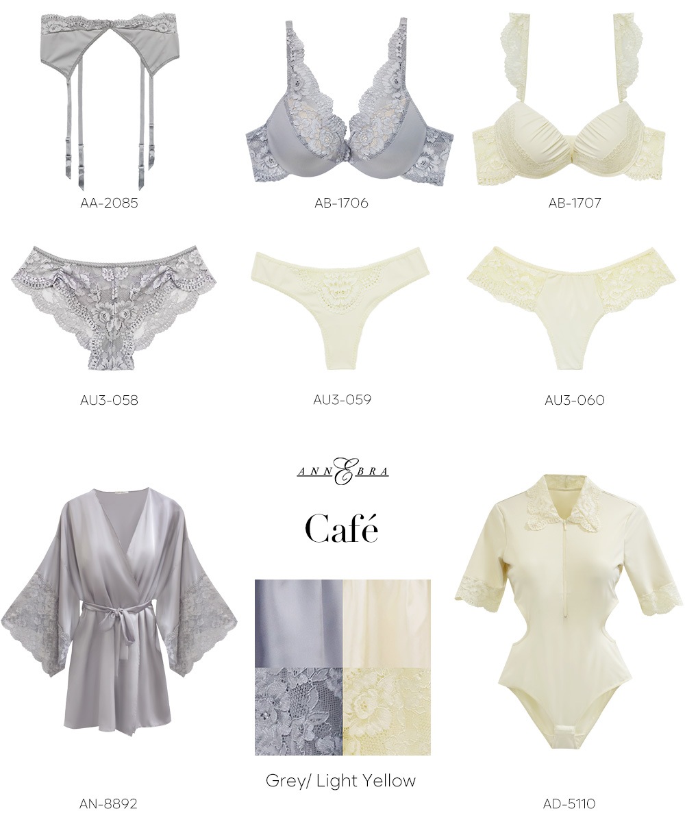 Cafe フリルショルダーモールドカップブラジャー