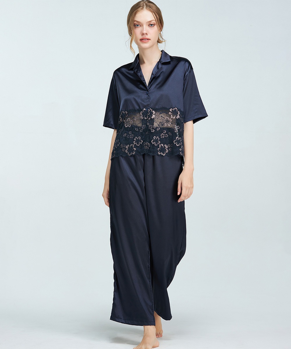 Waltz レースコンビナイトウェア/ Navy