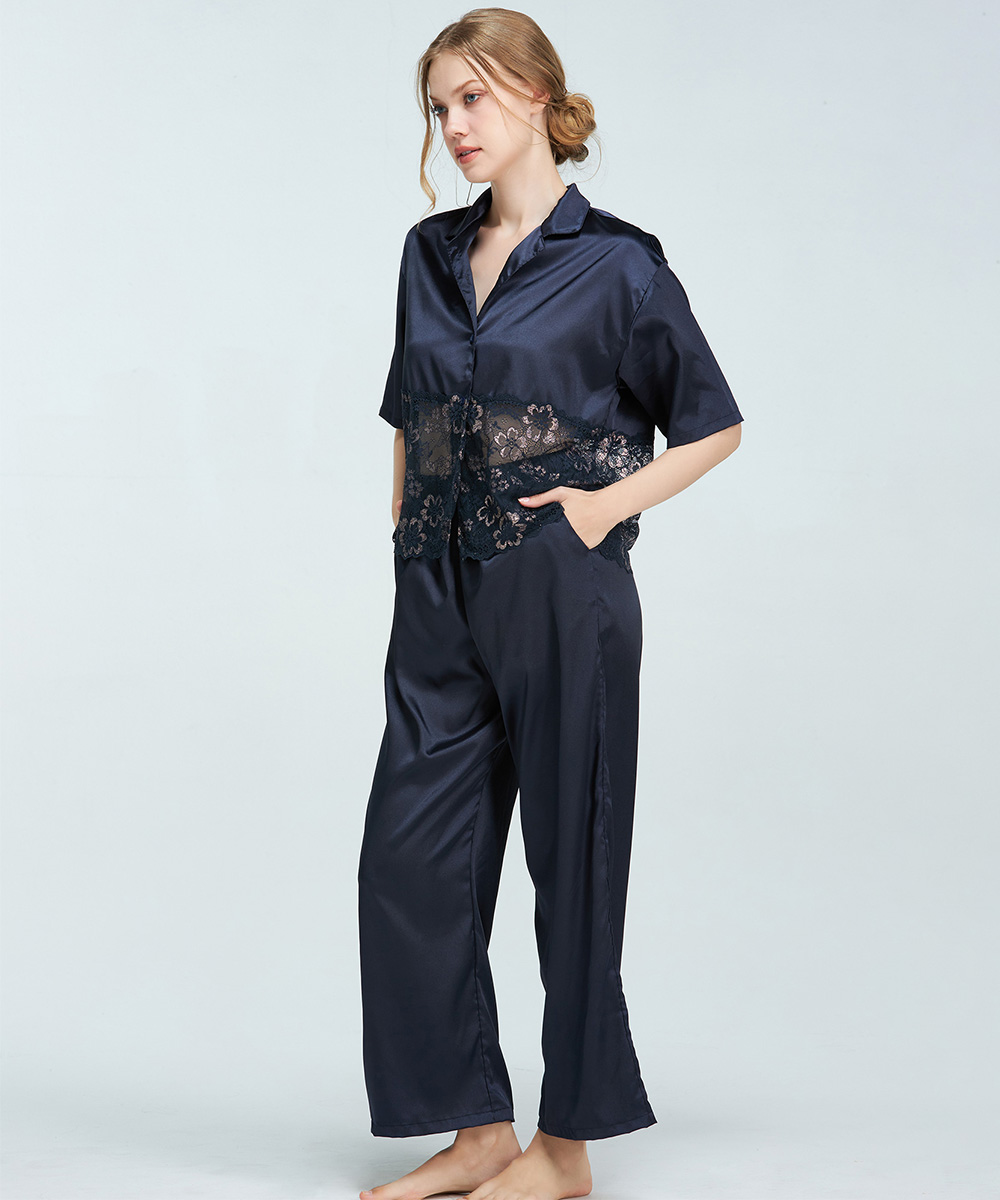 Waltz レースコンビナイトウェア/ Navy