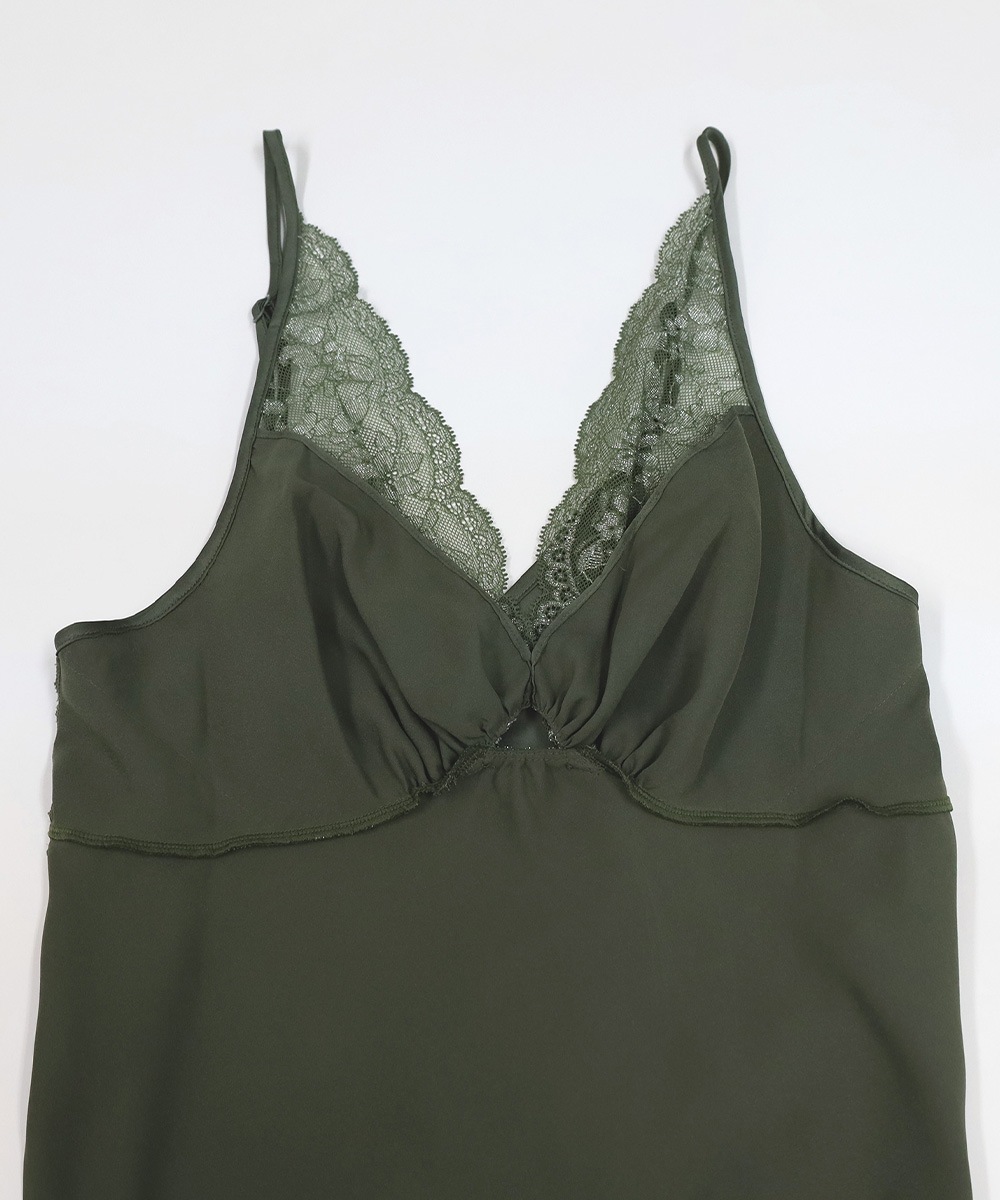 Silver Touch レースコンビロングドレス / Green