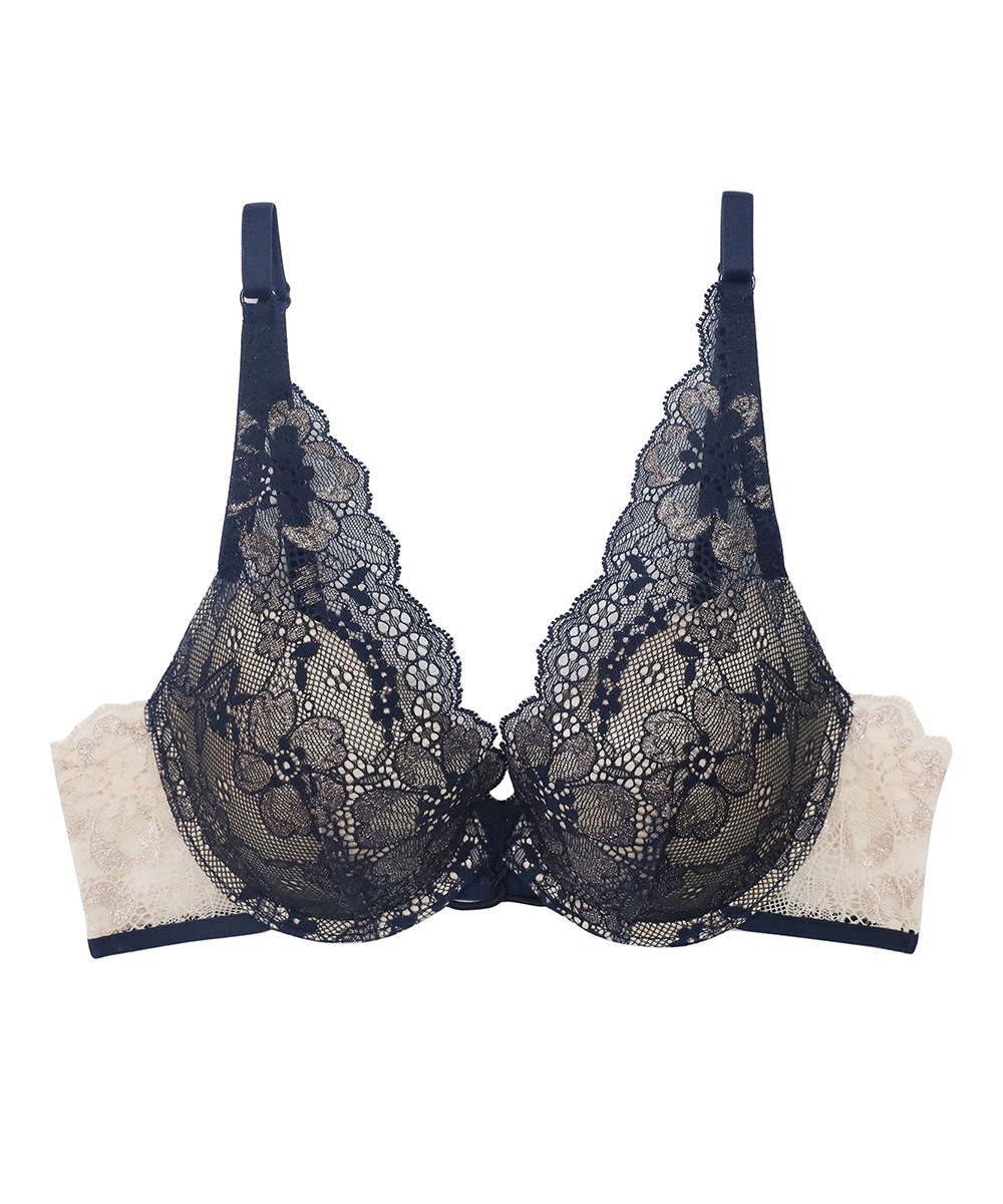 Waltz デコルテレースモールドカップブラジャー / Navy