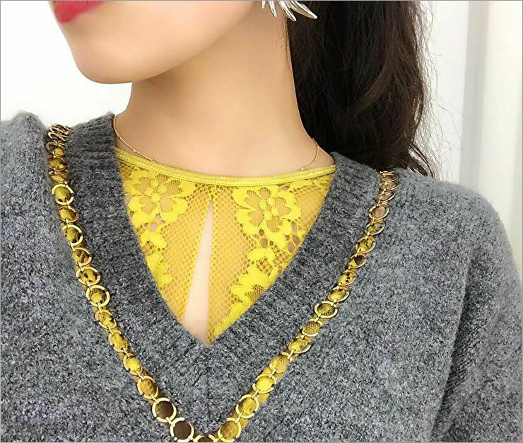 Arabe ハイネックモールドカップブラジャー / Lemon Green