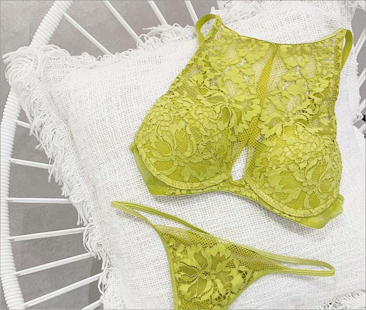 Arabe ハイネックモールドカップブラジャー / Lemon Green