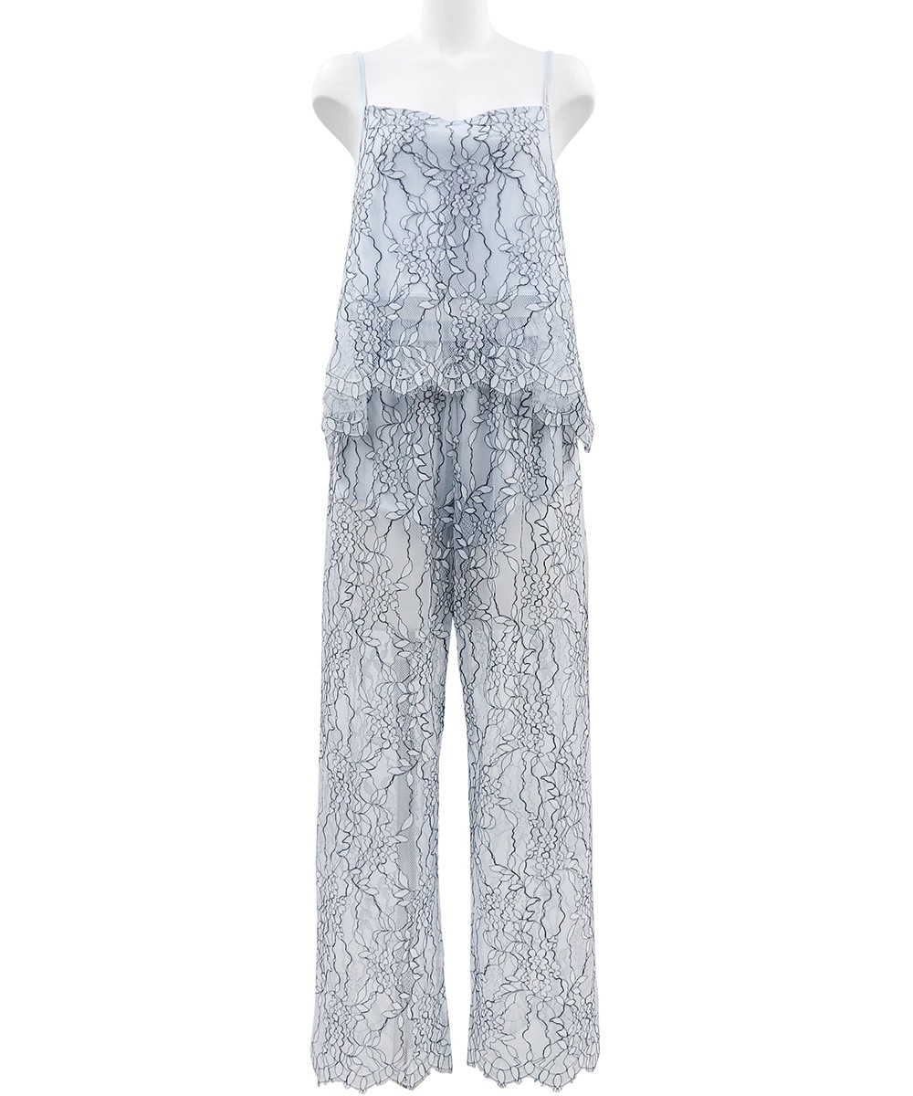 Luxurious 総レースロングパンツセットアップ / Blue