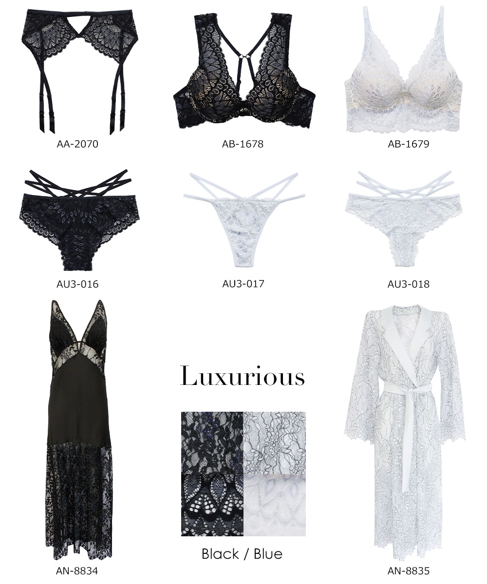 Luxurious 総レースロングパンツセットアップ / Blue