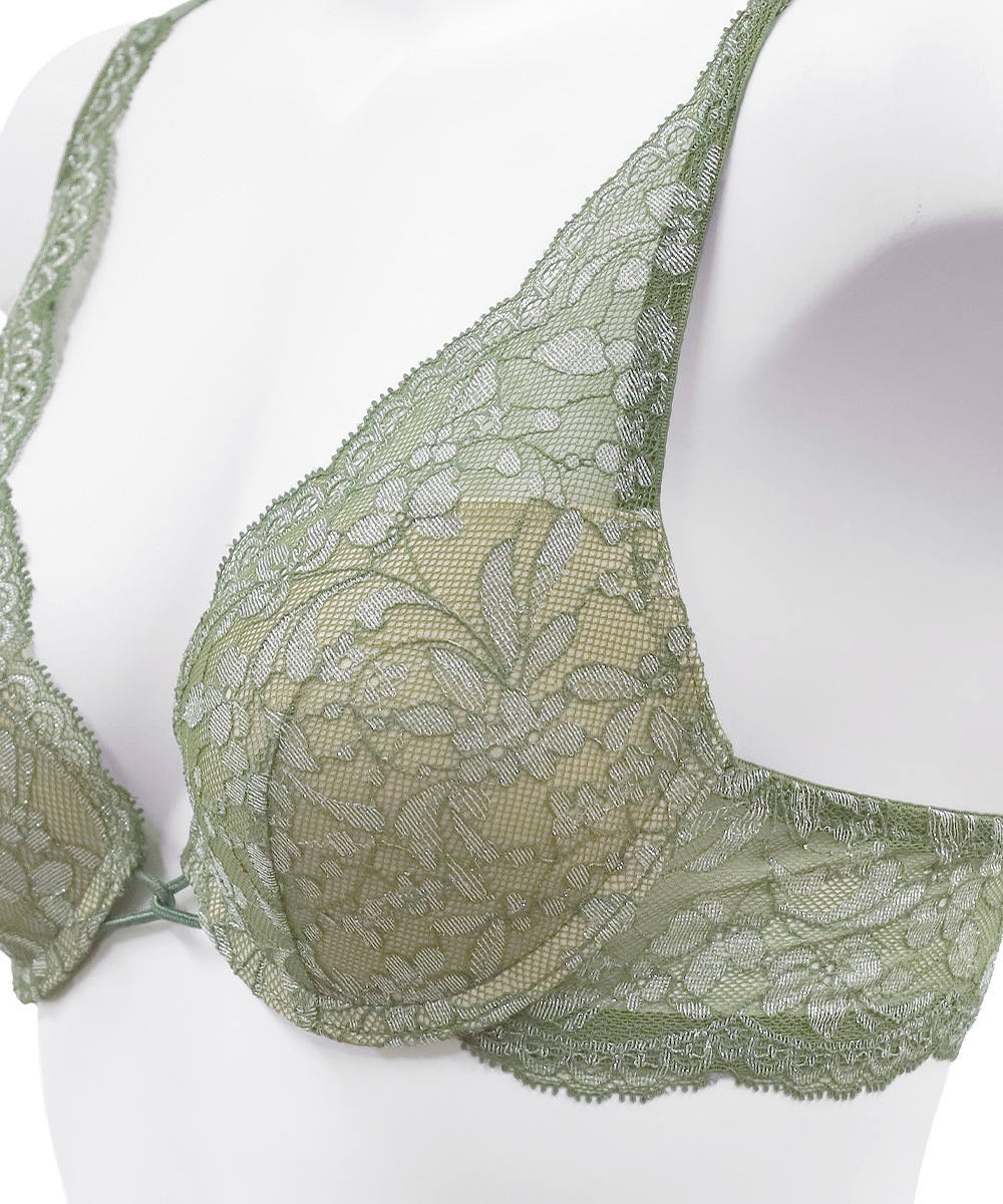 Silver Touch デコルテレースモールドカップブラジャー / Green