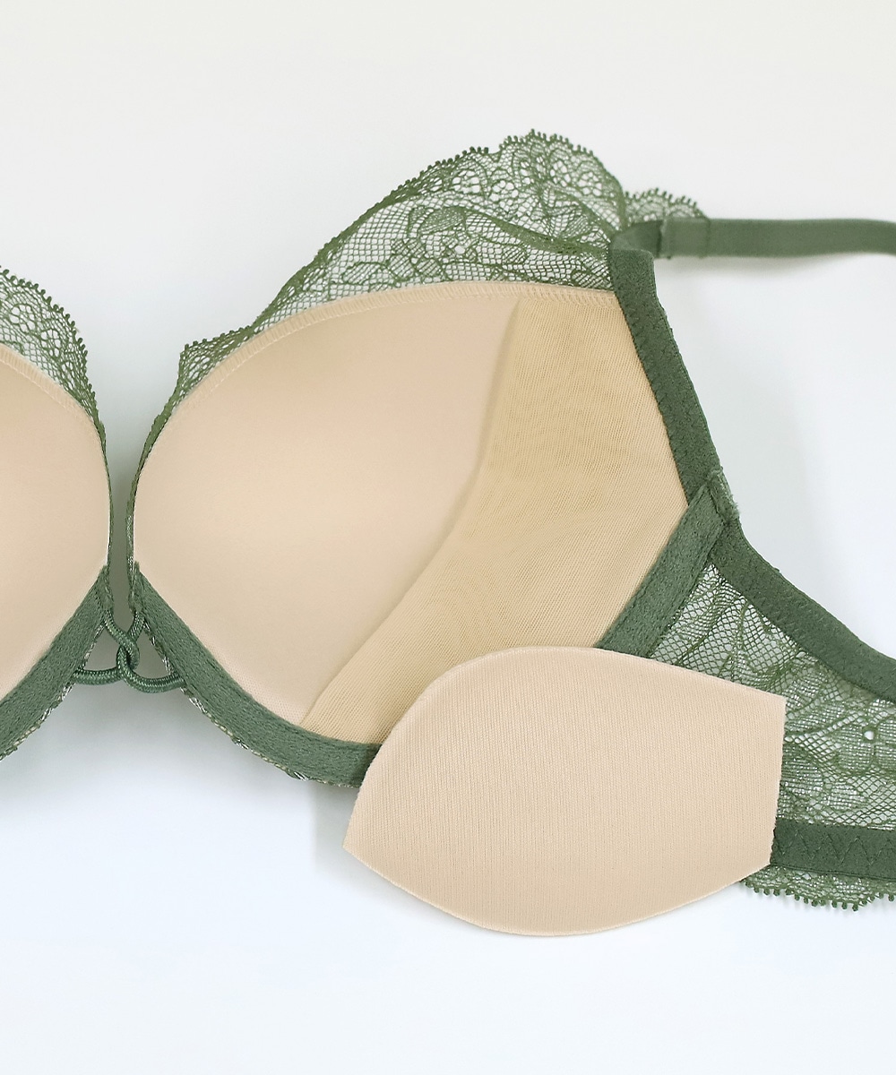 Silver Touch デコルテレースモールドカップブラジャー / Green