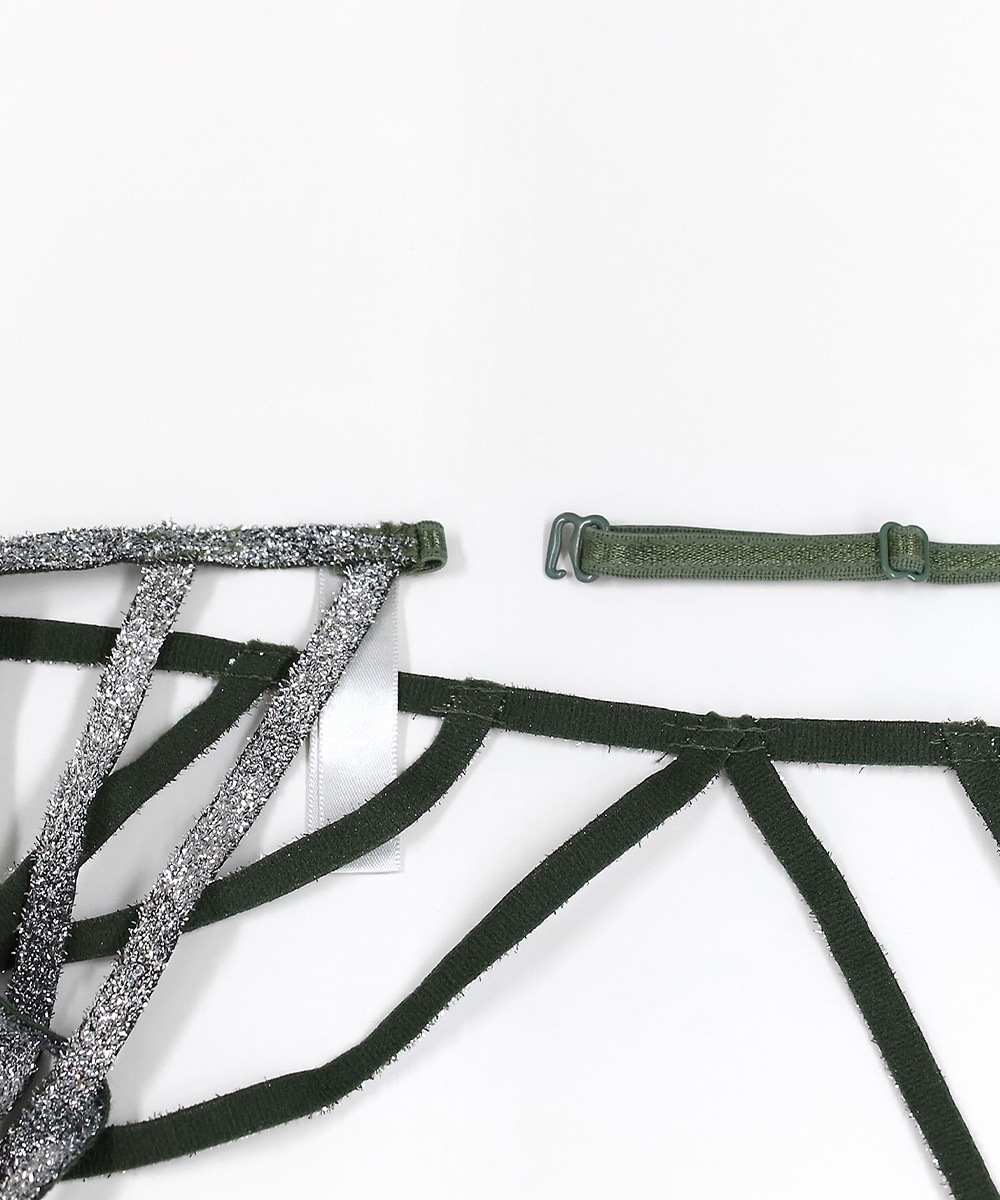 Silver Touch ストリングデザインガーターベルト / Green