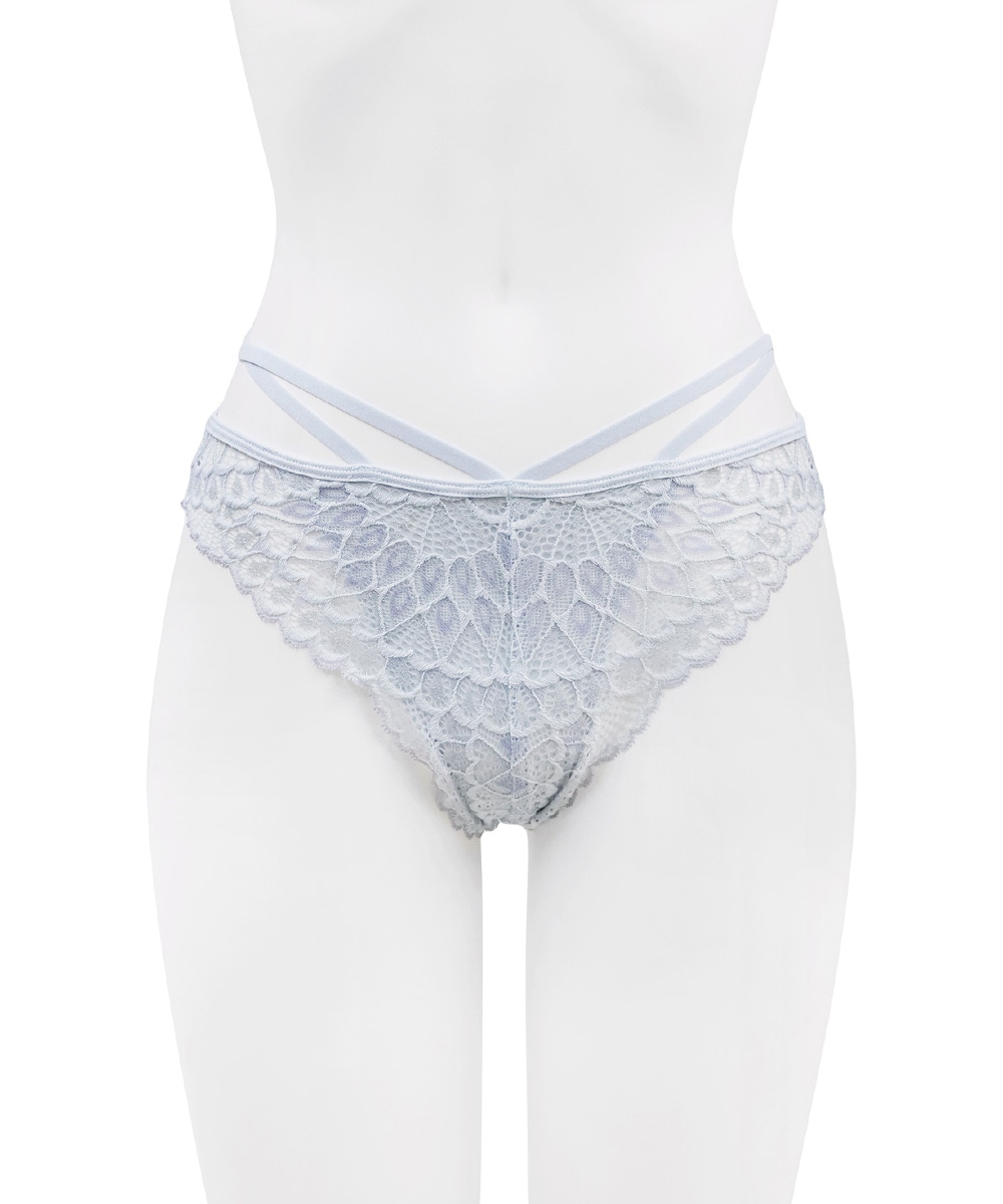 Luxurious ストリングデザインブラジリアンショーツ / Blue