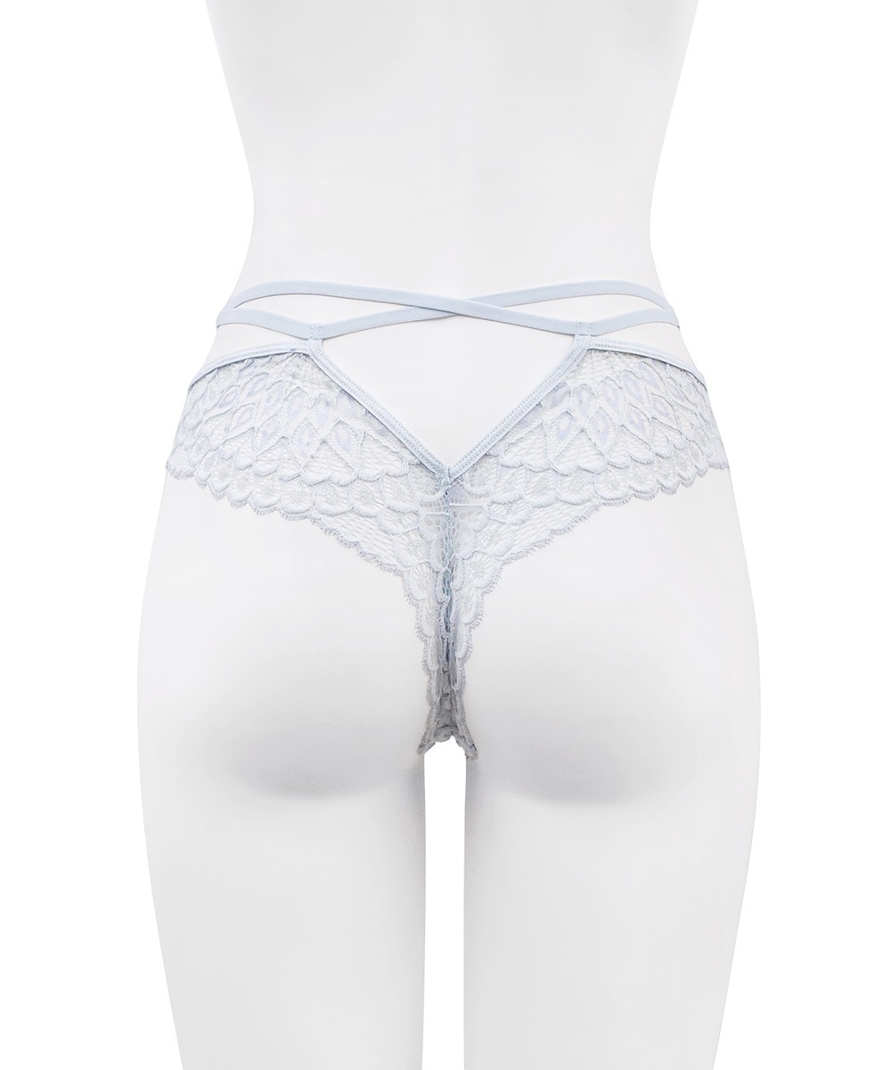 Luxurious ストリングデザインブラジリアンショーツ / Blue