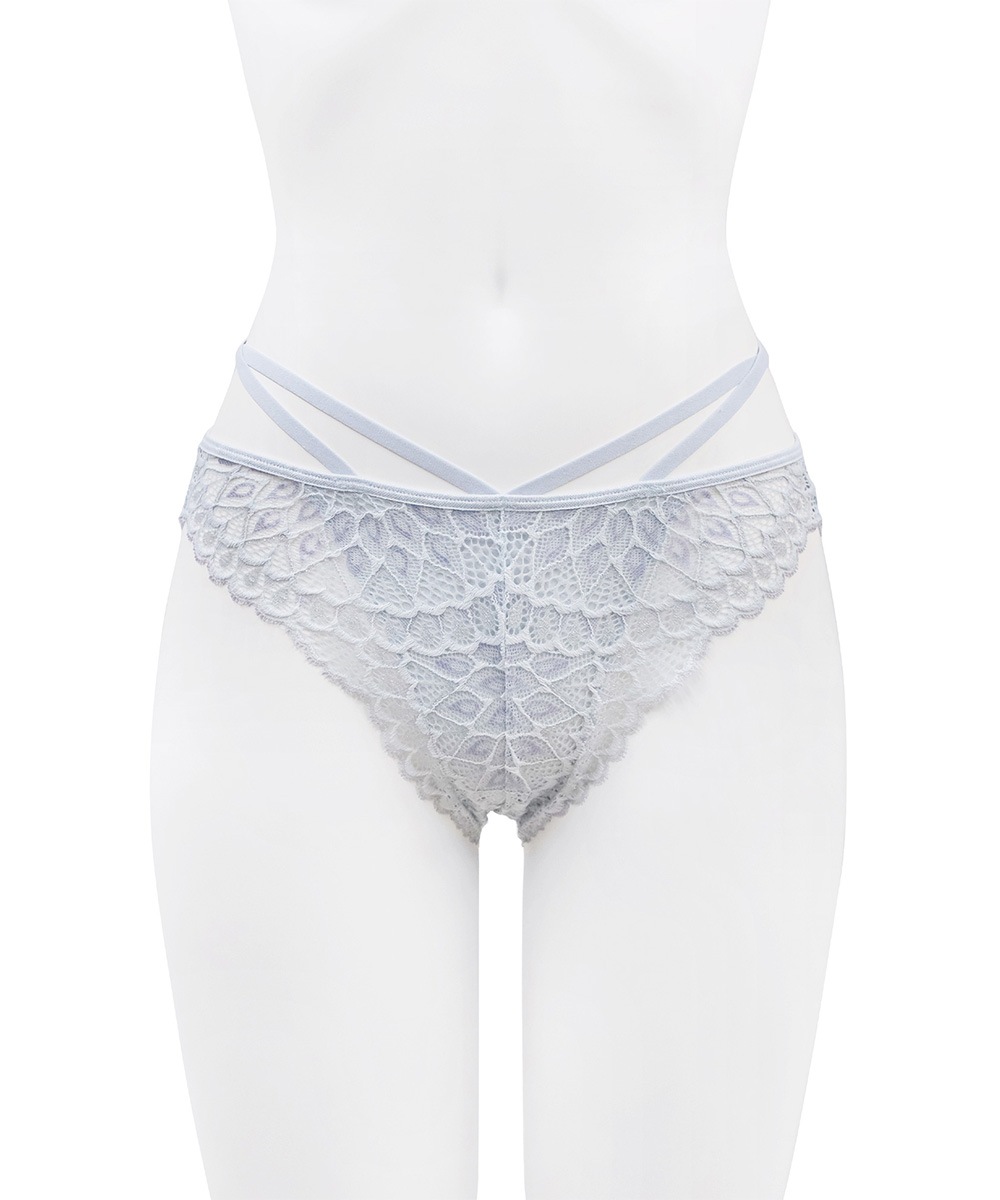 Luxurious ストリングデザインレースショーツ / Blue
