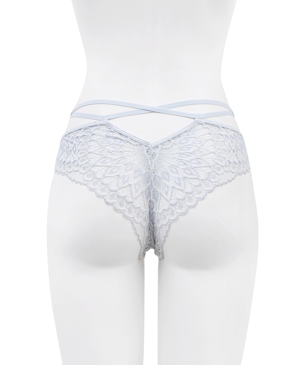 Luxurious ストリングデザインレースショーツ / Blue