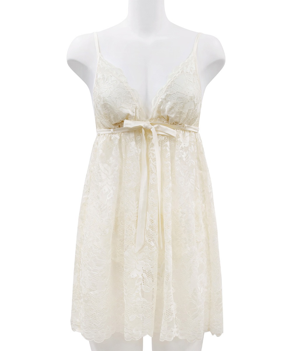 Timeless 総レースベビードール＆ショーツ / Cream