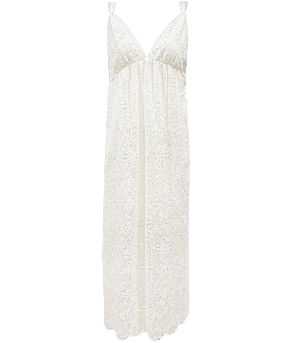 Daphne レースロングドレス / Off White