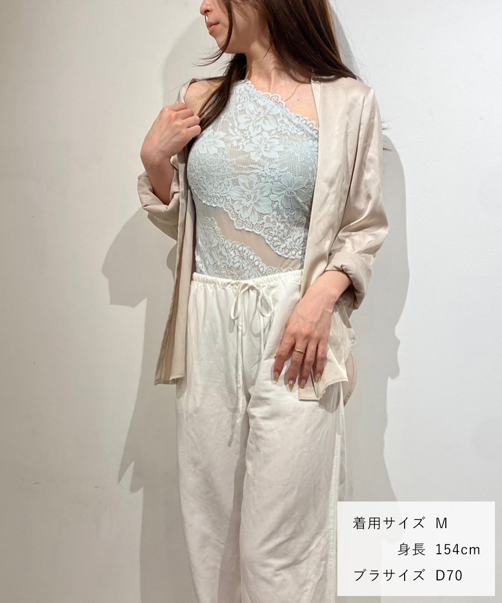 Pleat ワンショルダーレーステディ