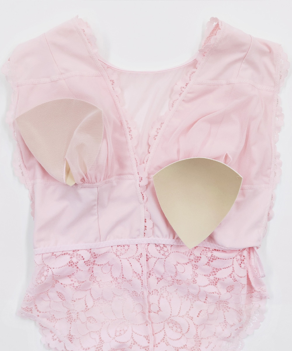 Rosy レースボディスーツ,テディ / Pink