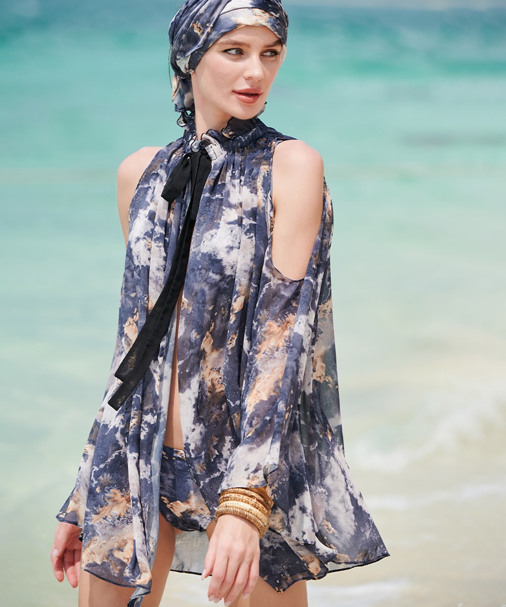 Joy マーブルプリントリゾートトップス