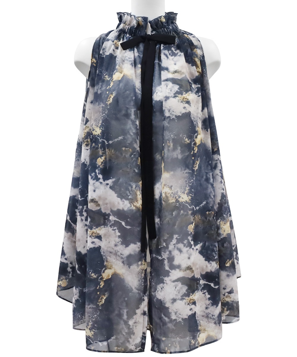 Joy マーブルプリントリゾートトップス