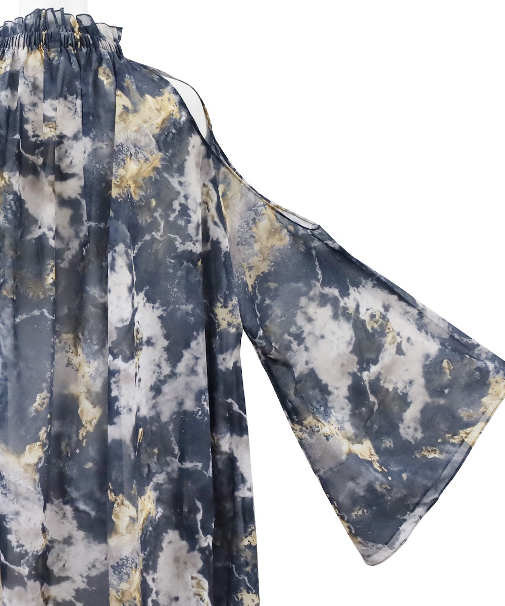 Joy マーブルプリントリゾートトップス