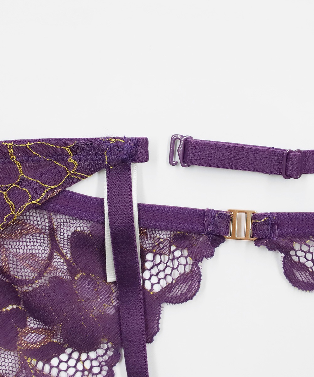 Flourish レースガーターベルト / Purple