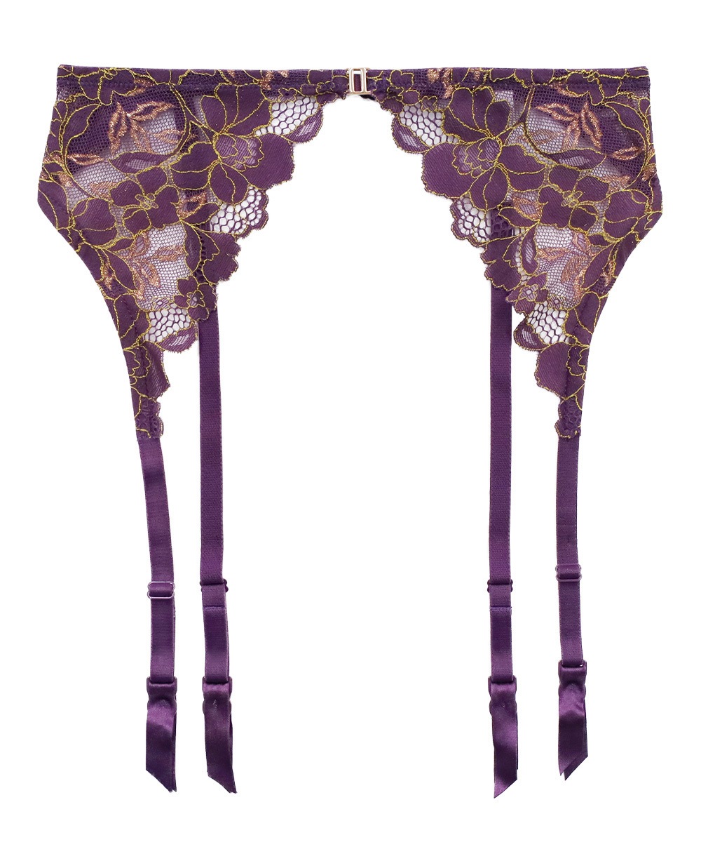 Flourish レースガーターベルト / Purple