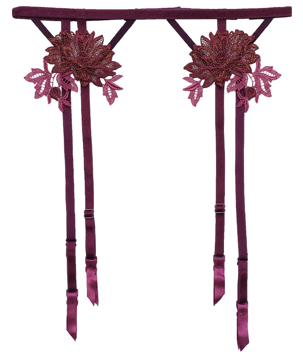 Harmony in Bloom モチーフレースガーターベルト / Dark Purple