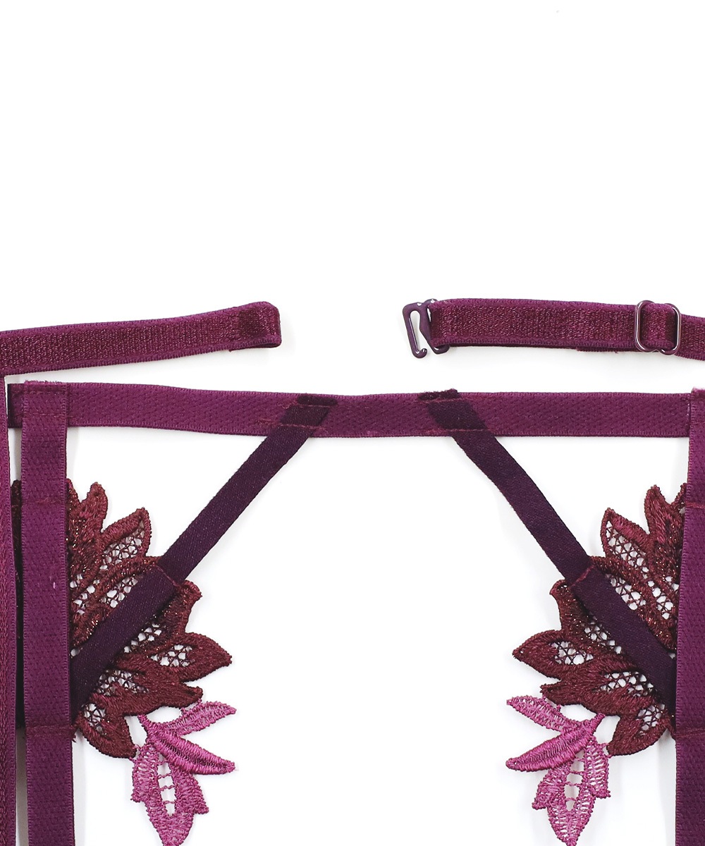 Harmony in Bloom モチーフレースガーターベルト / Dark Purple