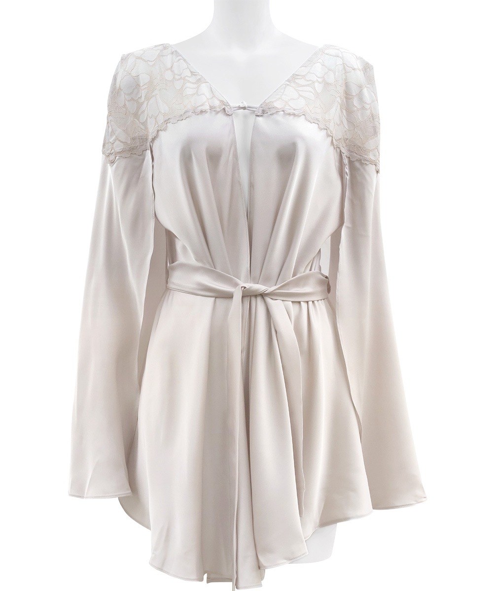 Whispers レースコンビスリットスリーブガウン