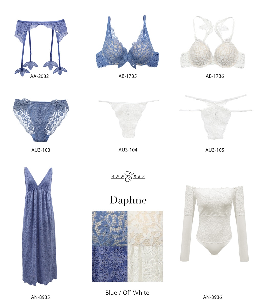 Daphne 2WAYバックデザインモールドカップブラジャー / Blue
