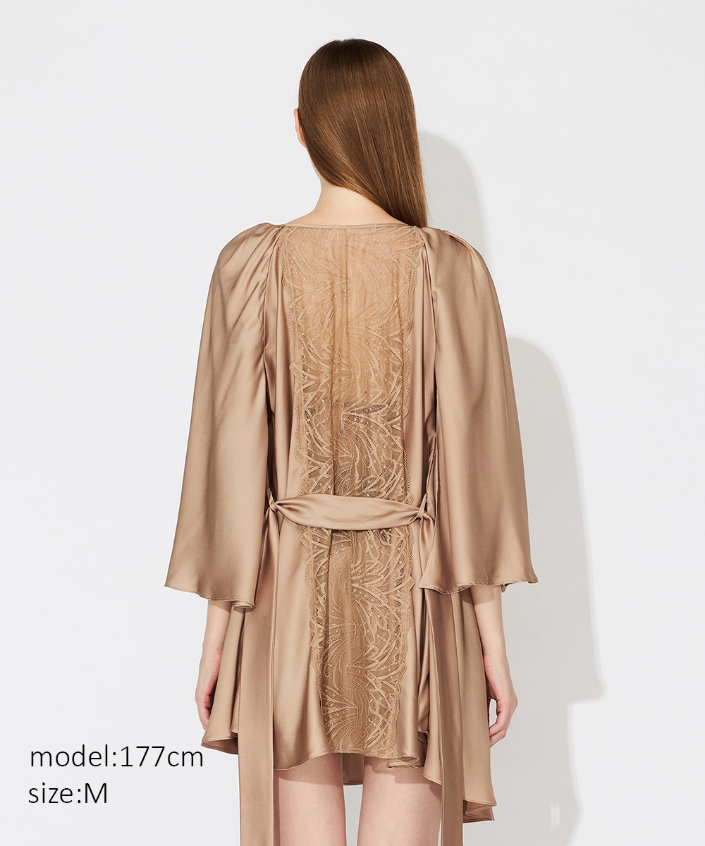 Leo Sonata レースコンビノーカラーガウン / Brown