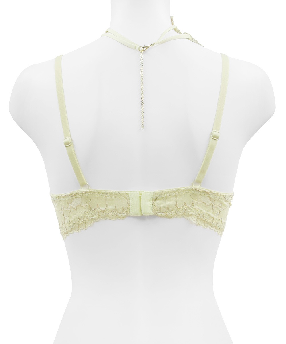 Harmony in Bloom チョーカー付きデコルテレースモールドカップブラジャー / Yellow