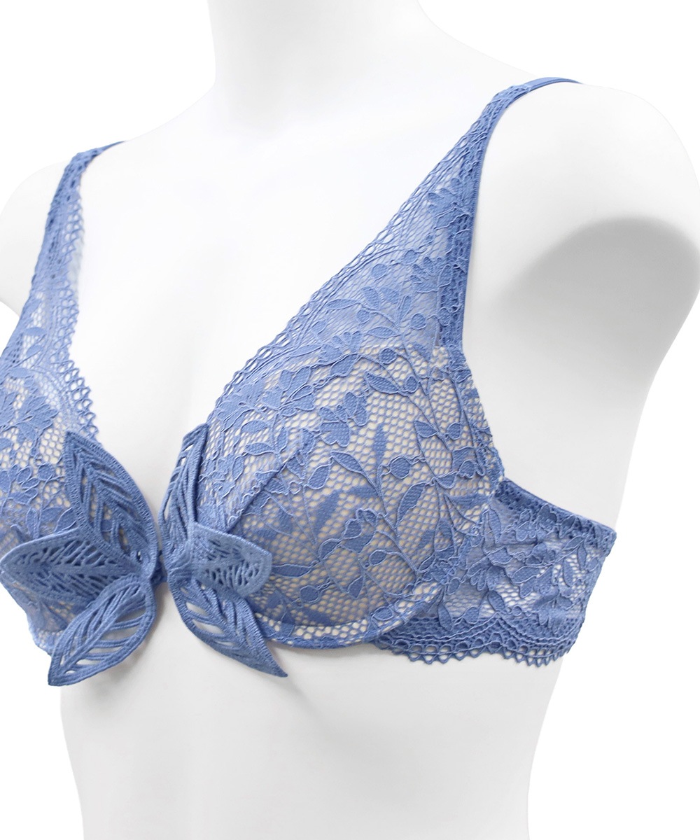 Daphne モチーフレースモールドカップブラジャー / Blue