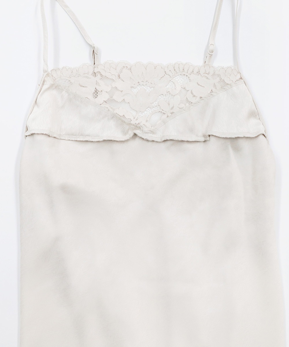 Playful レースコンビロングドレス