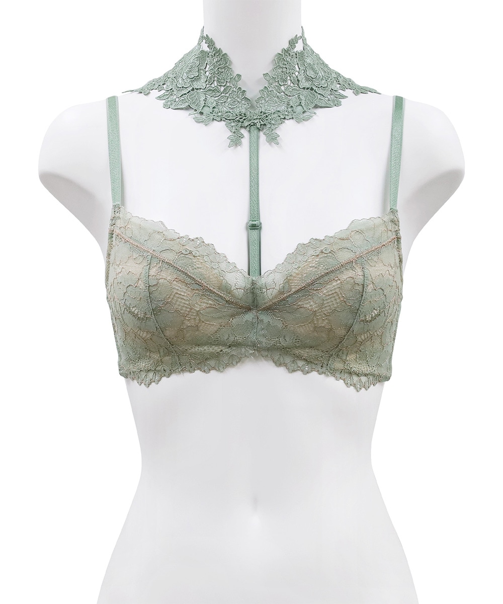 Romance チョーカー付きデコルテメイクブラジャー / Purple