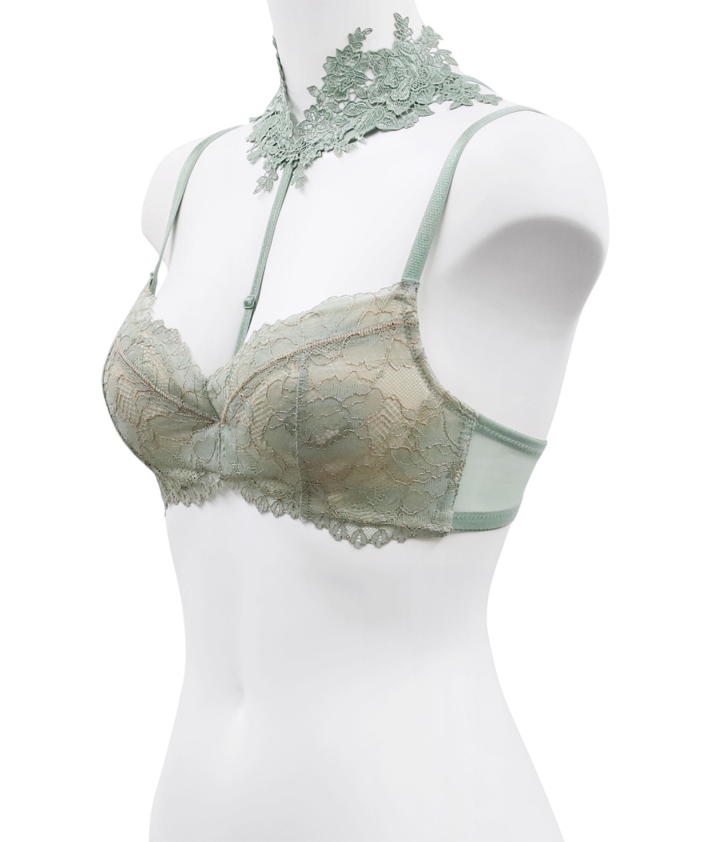 Romance チョーカー付きデコルテメイクブラジャー / Purple