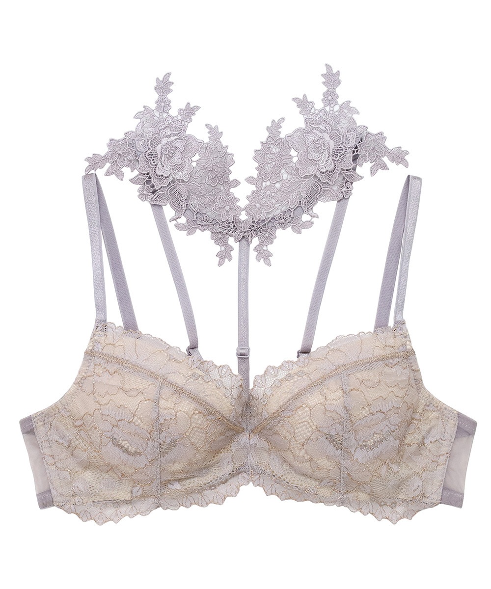 Romance チョーカー付きデコルテメイクブラジャー / Purple