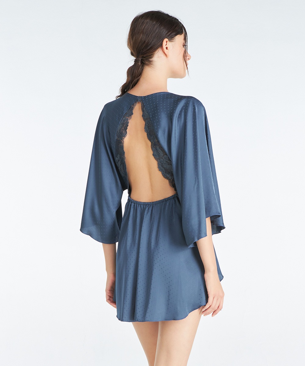 Mixing ドットサテンバックオープンガウン