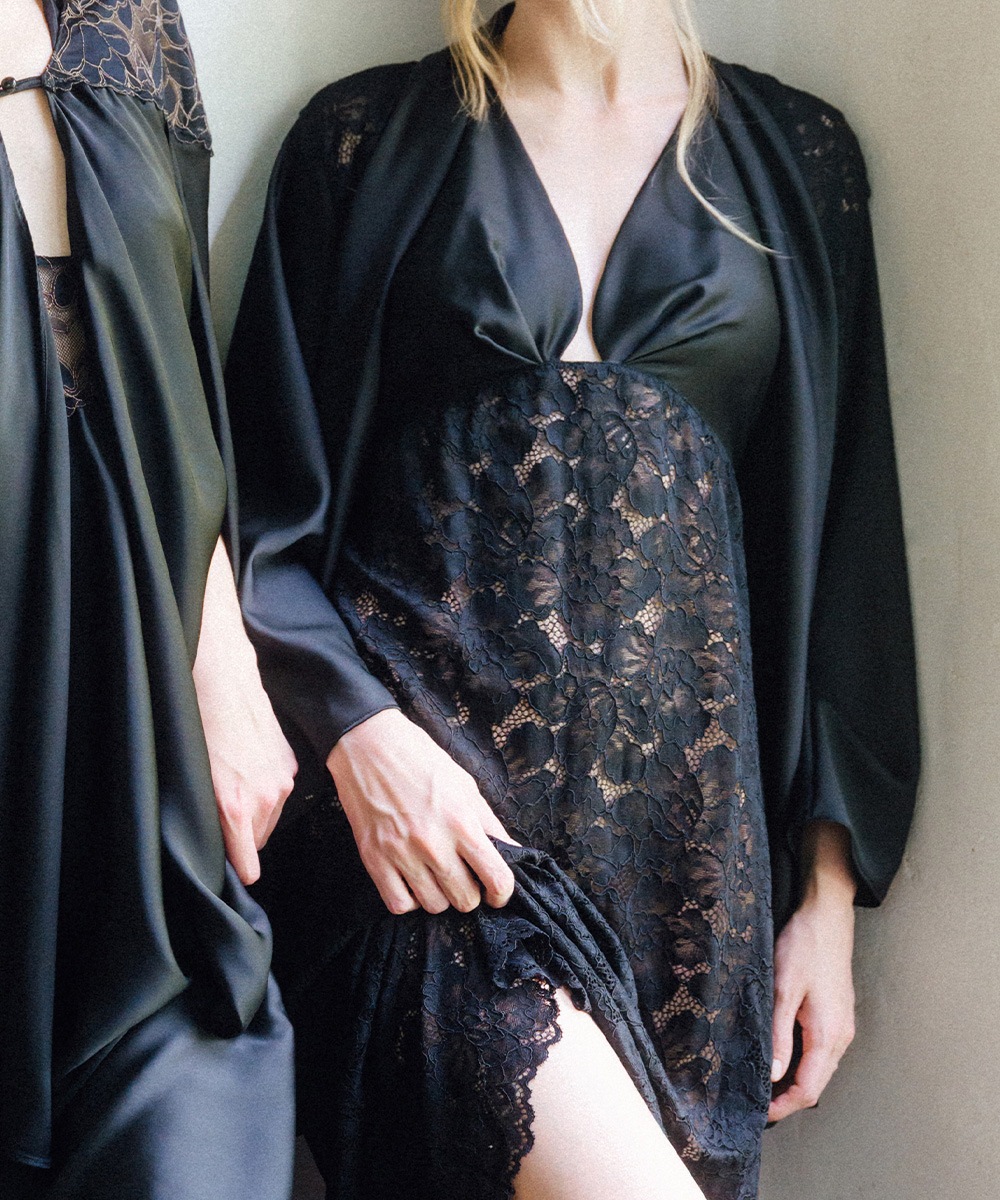 Melodie レースコンビガウン / Black