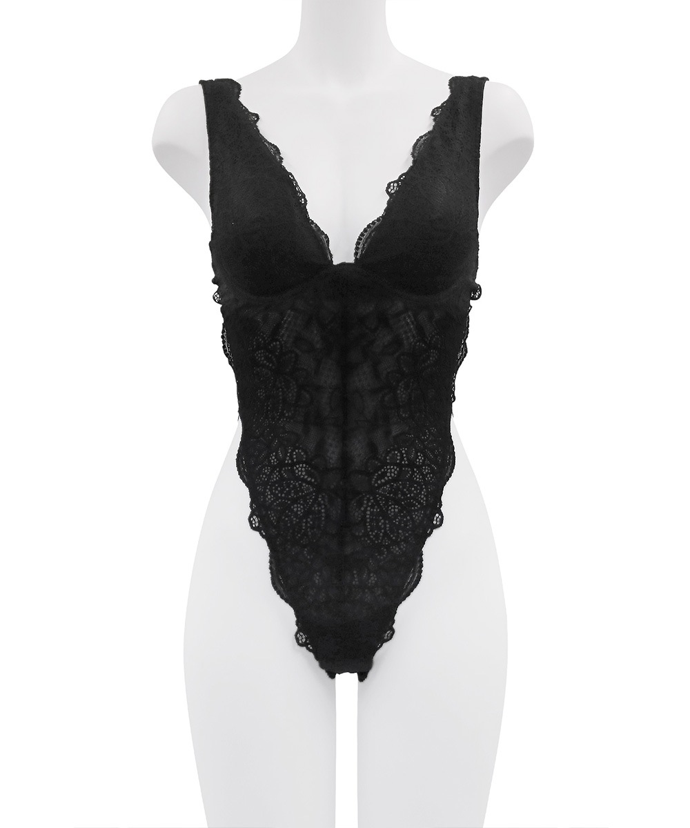 モデル掲載【ANNEBRA Venice黒レーステディ】アンブラ ボディスーツ 仮