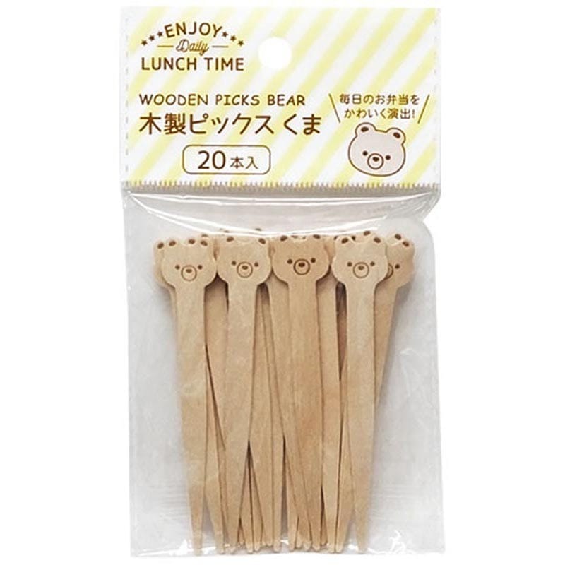 木製ピックス　くま　２０本