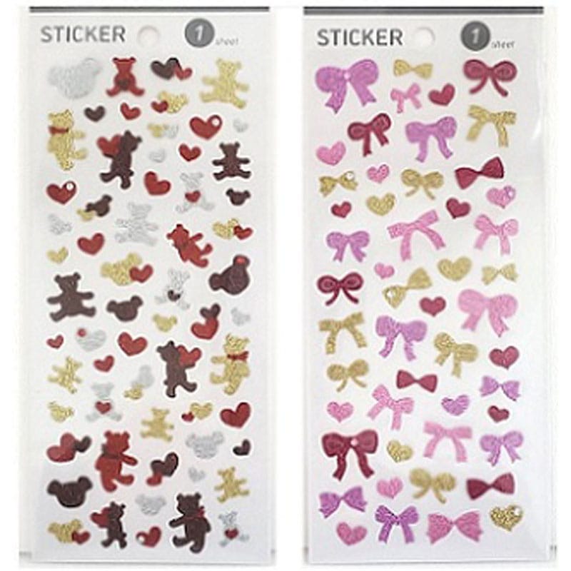 デザインシール　ベア＆リボン