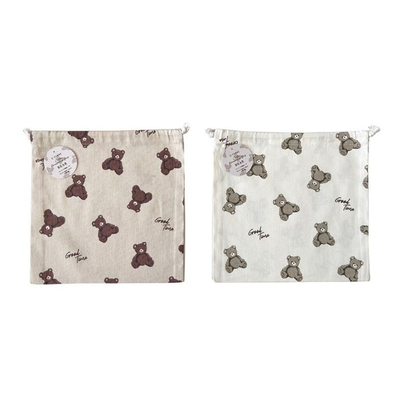 コットン巾着袋　ベア