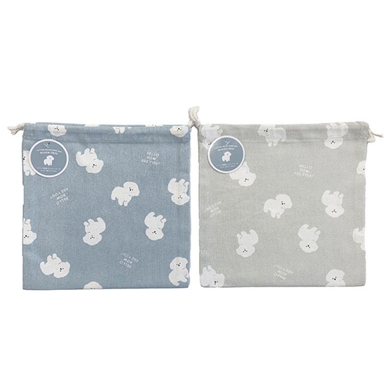 コットン巾着袋　ビションフリーゼ