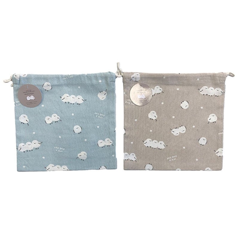 コットン巾着袋　シマエナガ