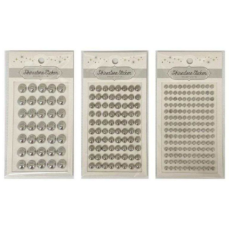 ラインストーンシール　半球　メタリックシルバー