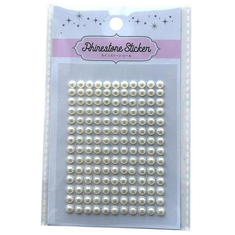 ラインストーンシールＬ　パール白