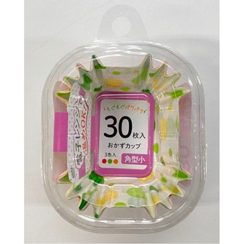 おかずカップ　ドット柄角型小３０枚