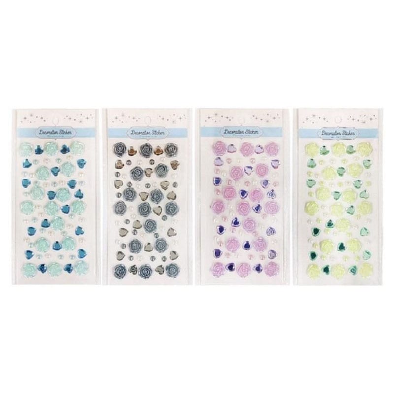 デコシールバラハート　寒色