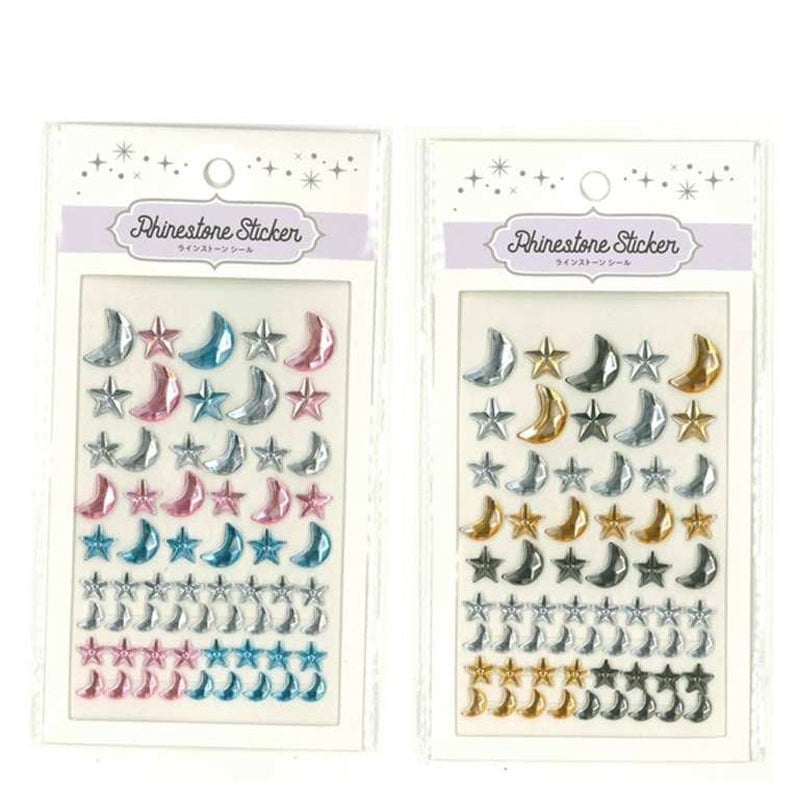 ラインストーンシール　月＆星