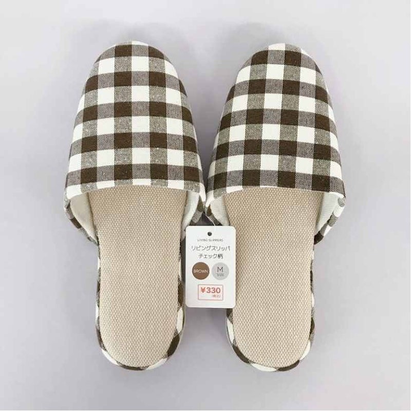 リビングスリッパチェックBR M